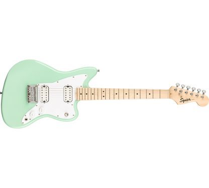 Squier Mini Jazzmaster HH, Maple Fingerboard, White Pickguard, Surf Green